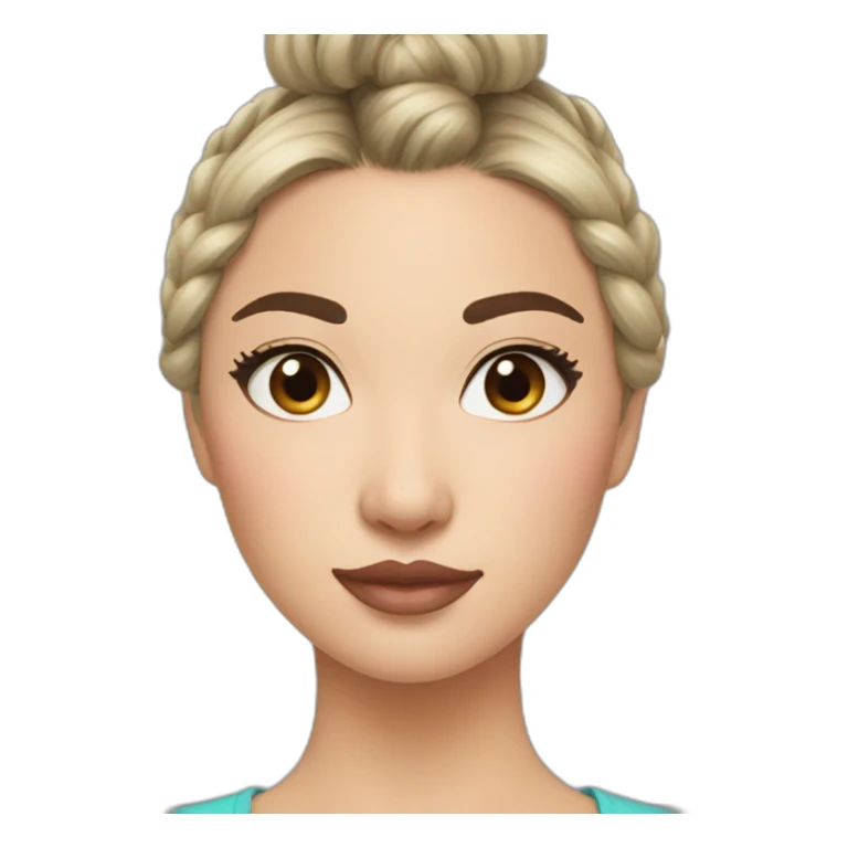 kazakh woman with double bun hair and eye liner sticker