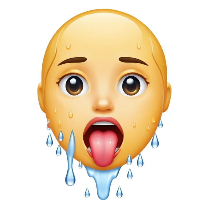 Sticking tounge out with water sticker