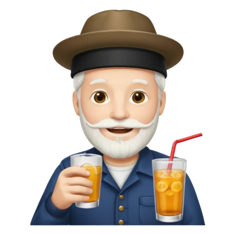 Drink holders with hat white hair white bearded  sticker