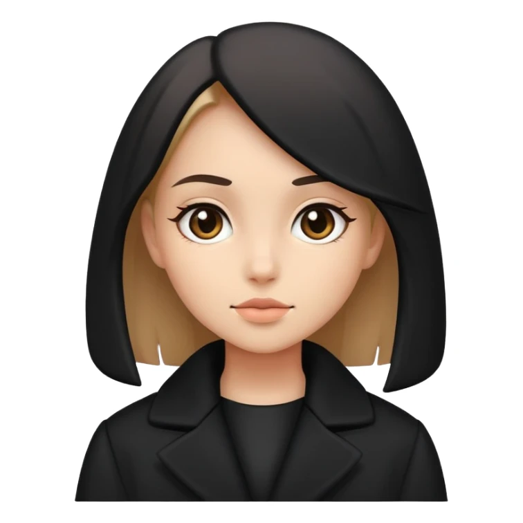 Girl wearing a black coat sticker