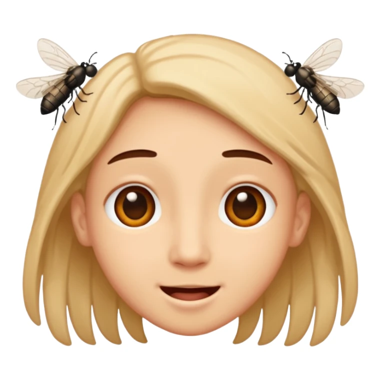 😊🥺 these emojis but with flies around it and its happy sticker