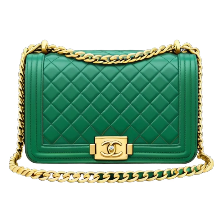 chanel le boy dark green color bag sticker