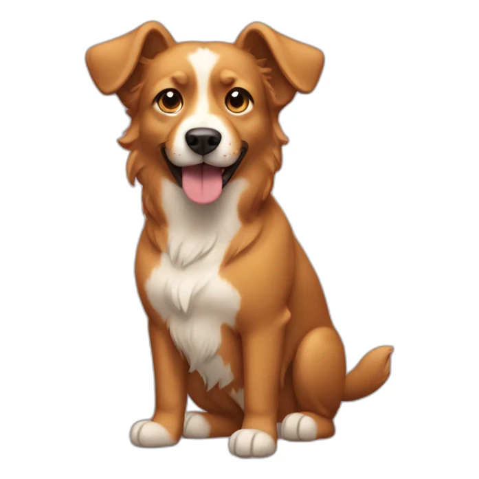 Furry caramel dog with semi lifted ears sticker