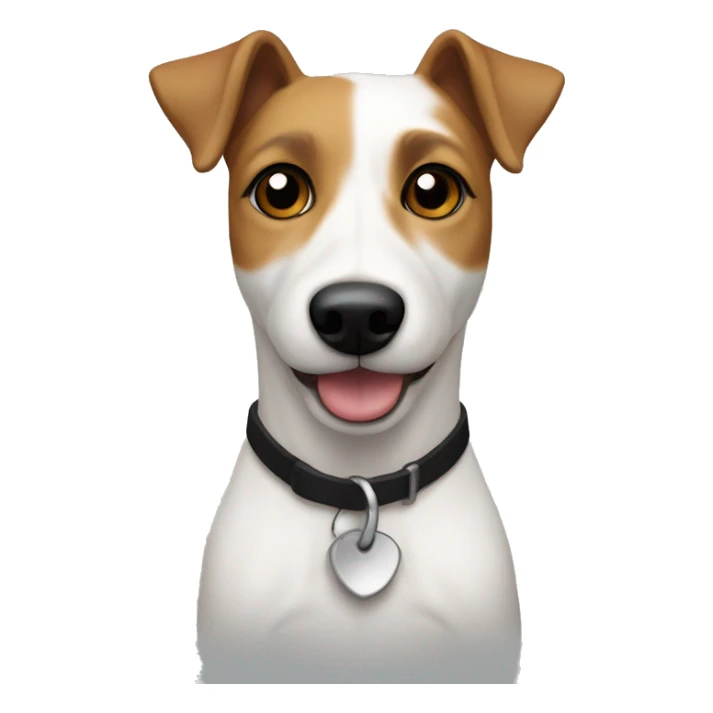 Jack russel cross terrier dog, white body with Black and Tan head  sticker