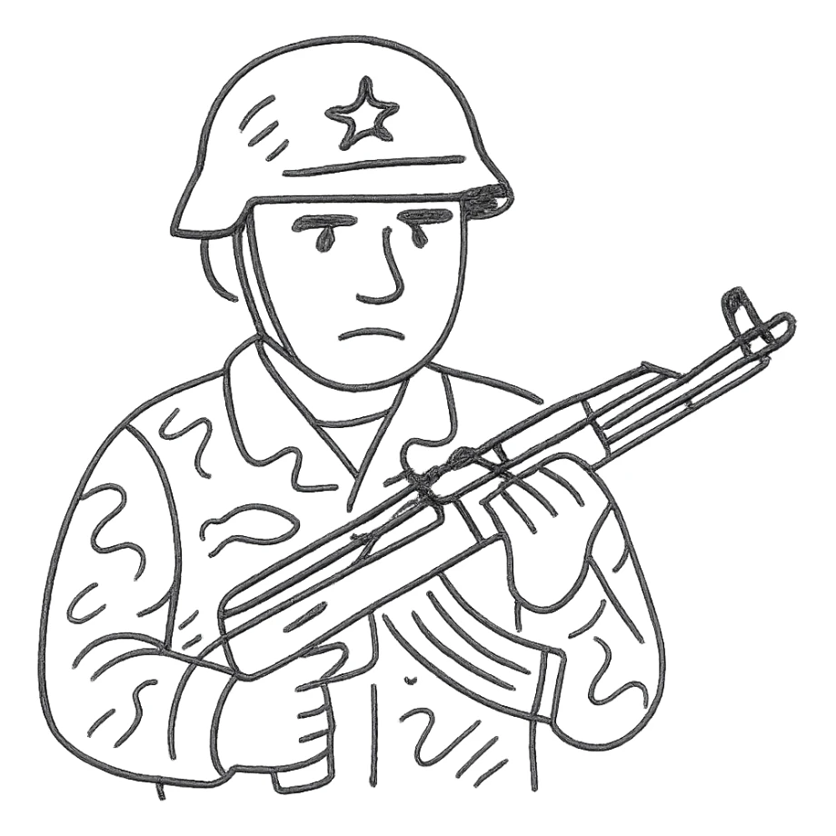 Syrian soldier with AK 47 sticker