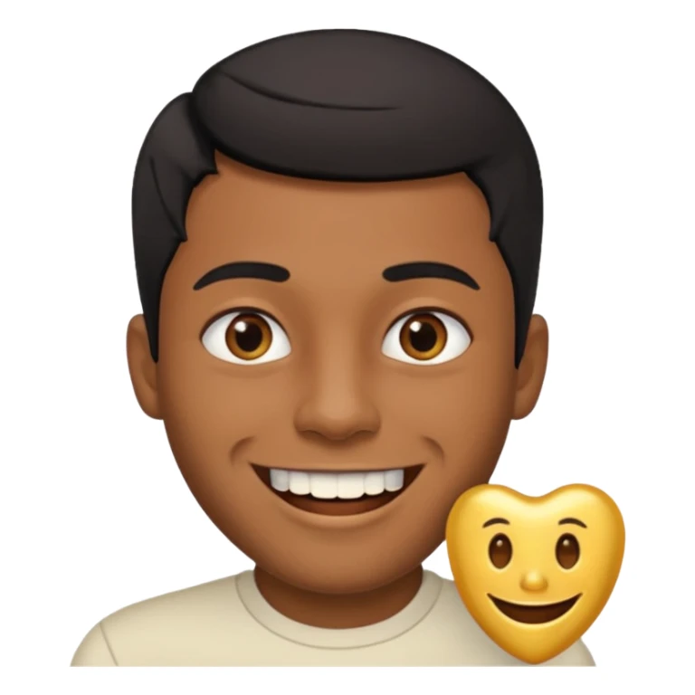 Isso agora faca esse emoji masculino com um cabelo preto baixo e um sorriso com um dente de ouro sticker