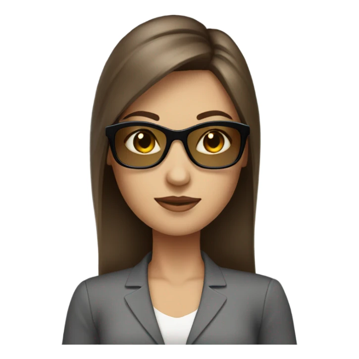 business woman with brown hair sunglasses grey eyes sticker
