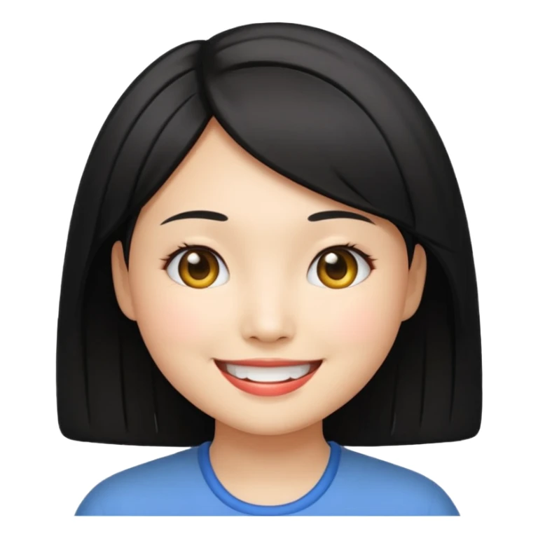 an Asian with a smiley bobbed hair
Woman sticker