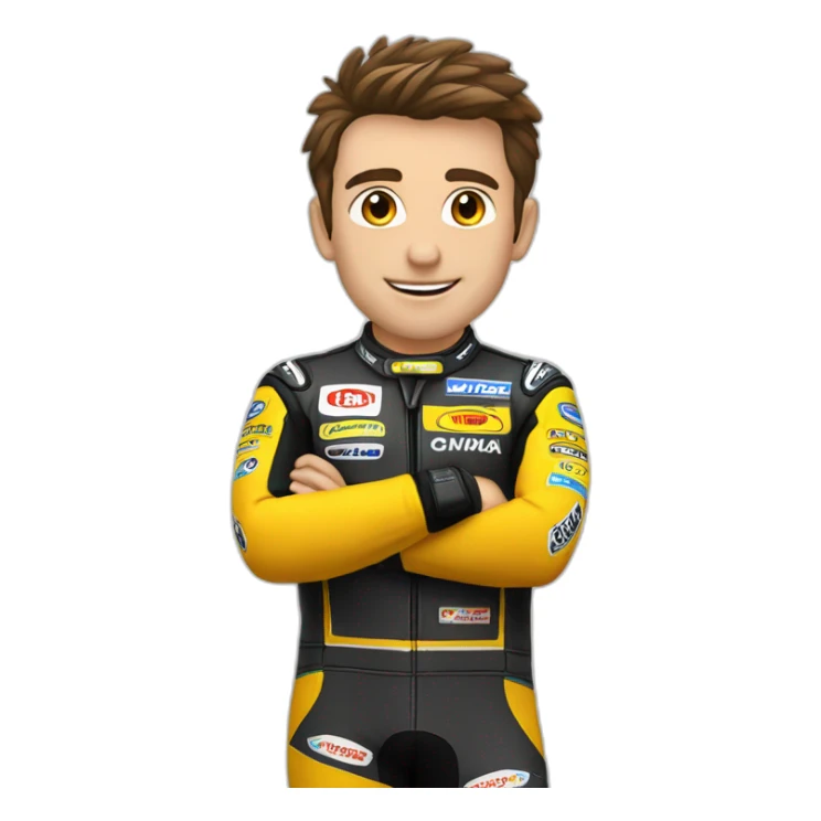 homem com roupa de piloto de moto gp sticker