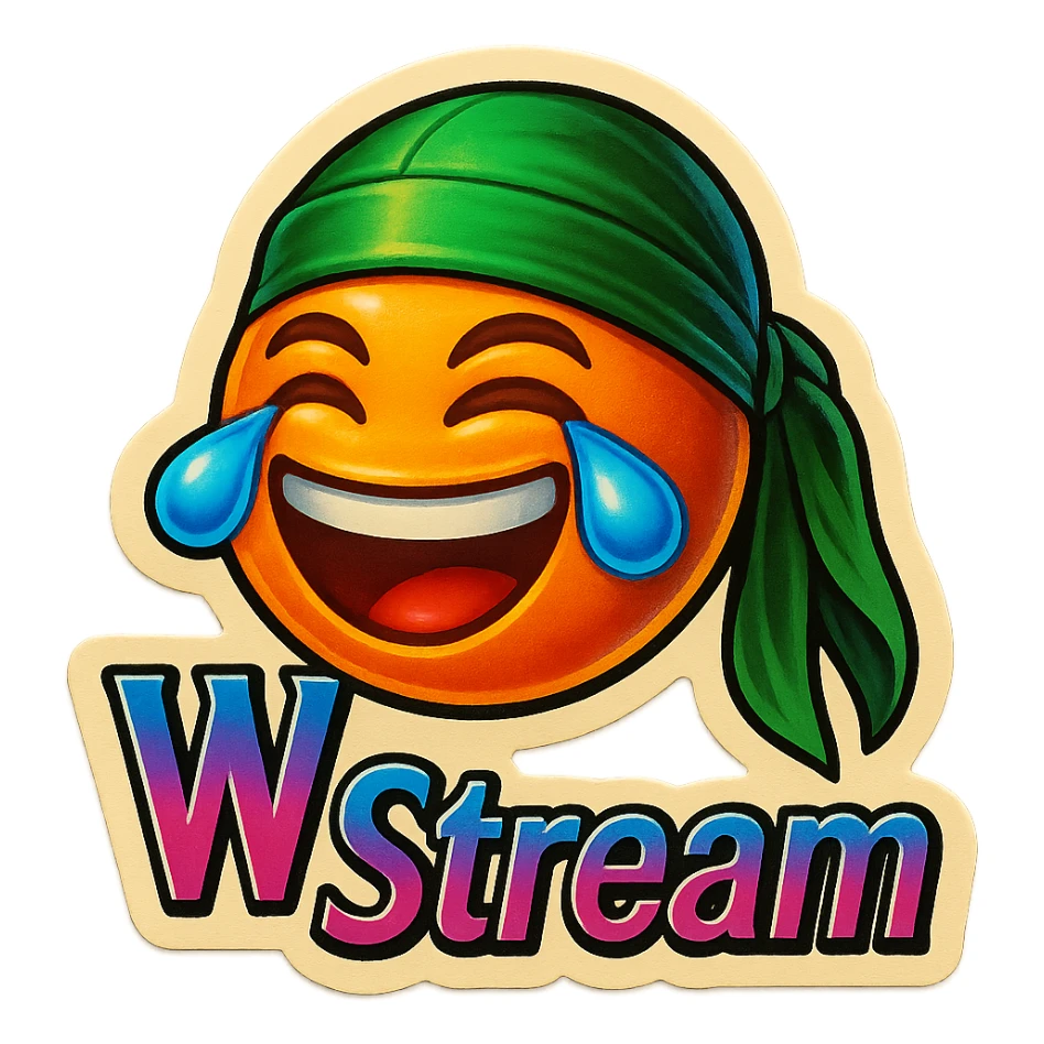 laughing crying 
lol face
Change His durag To Green
Add the words W Stream sticker
