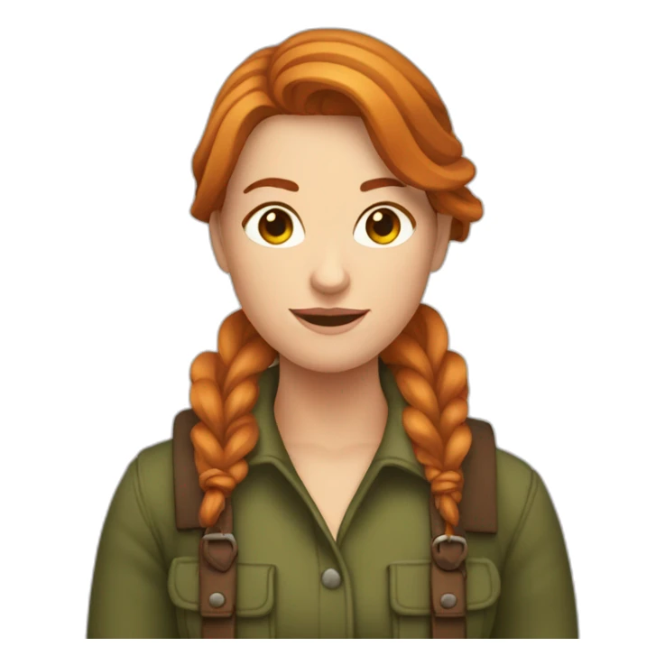 Femme rousse en train de couper du bois sticker