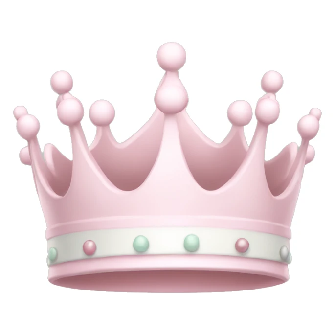 White and pastel pink crown sticker