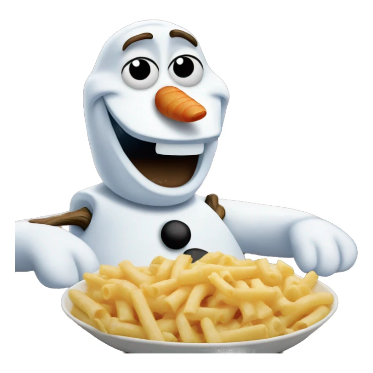 olaf the snowman from frozen eating kraft dinner sticker