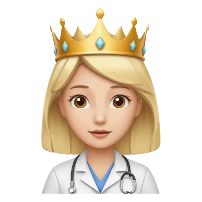 Blonde nurse with a crown on her head and multiple personalities sticker