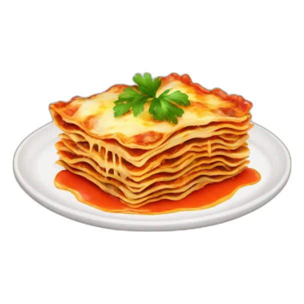 lasagna with parsley and melting sauce sticker