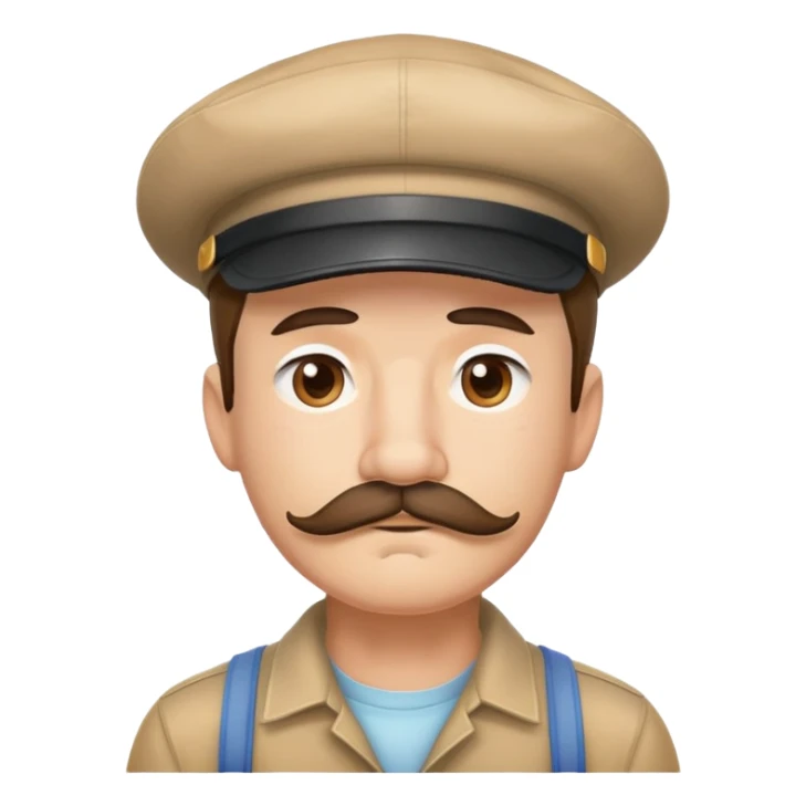Sad gay man with mustacha and miki hat sticker