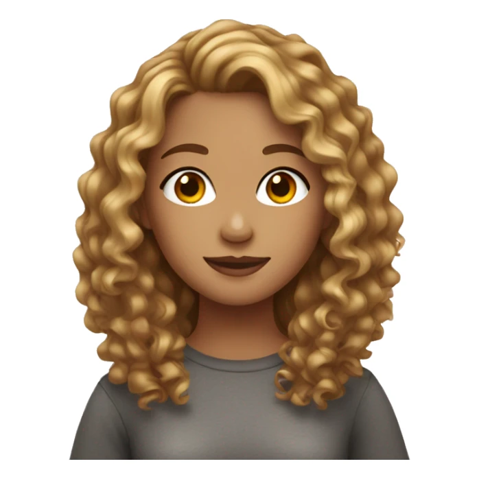 girl with brown curly hair blonde highlights  sticker