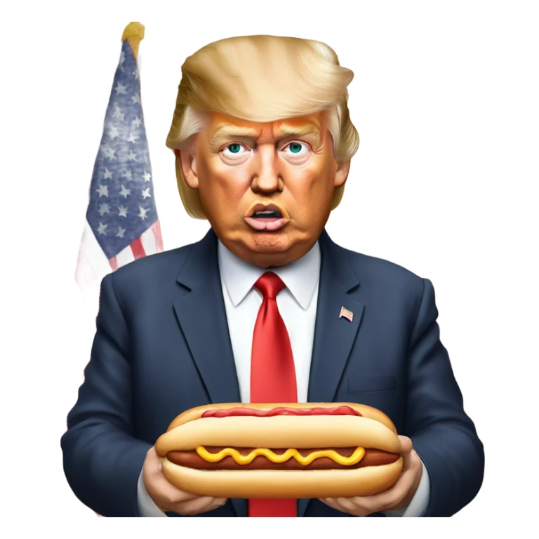Donald Trump eating hotdog ￼ sticker