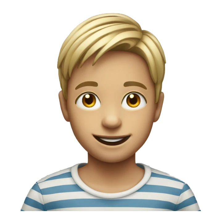 smiling boy in striped shirt sticker