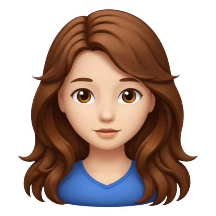 Fammi un avatar che raffiguri me una ragazza con capelli sciolti marroncini sticker