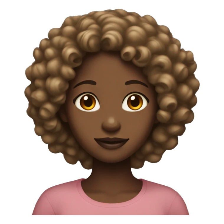 Black girl with light  brown eyes and curly gair sticker