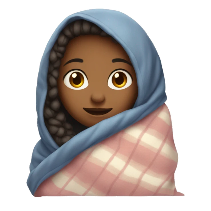 Cozy girl with blanket sticker