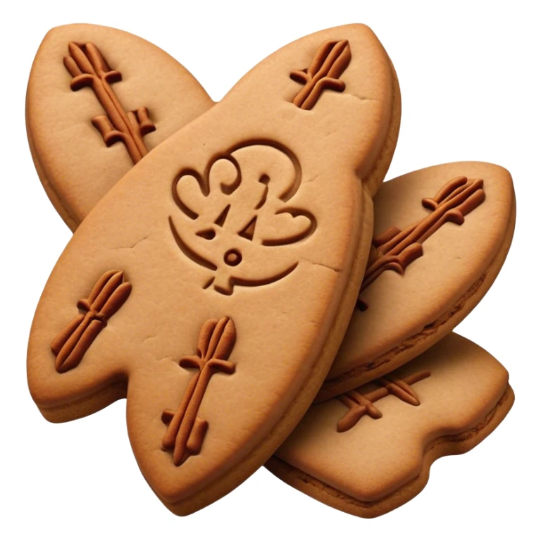 Cinematic Realistic Speculaas Biscuit Emoji, featuring spiced, crisp cookies rendered with lifelike detail and warm, aromatic lighting. sticker