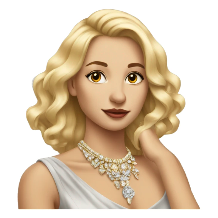 blonde girl in portrait jewelry sticker