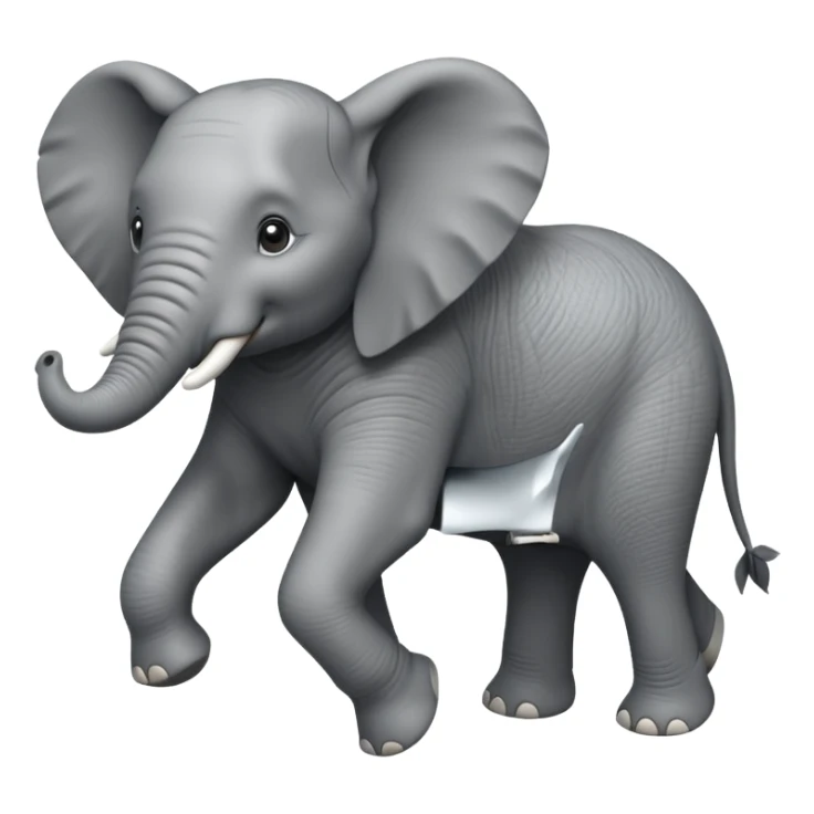 High resolution of a running elephant sticker