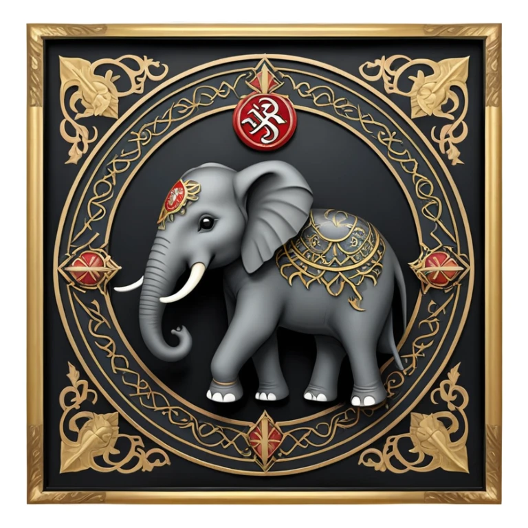 Republican Party Elephant but in a Game Of Thrones Intro Sigil Form - in a square picture frame sticker