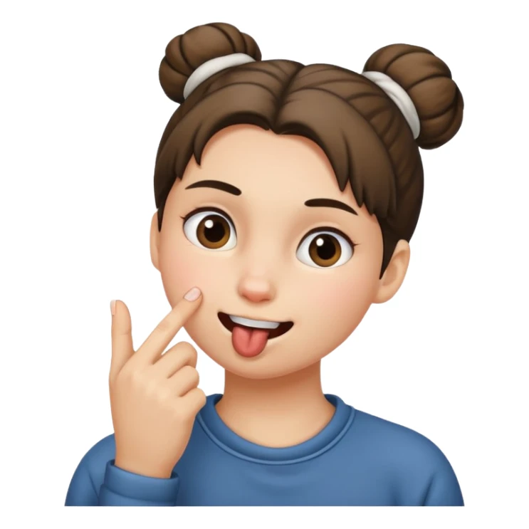 Una persona con moño , mordiéndose el dedo  sticker