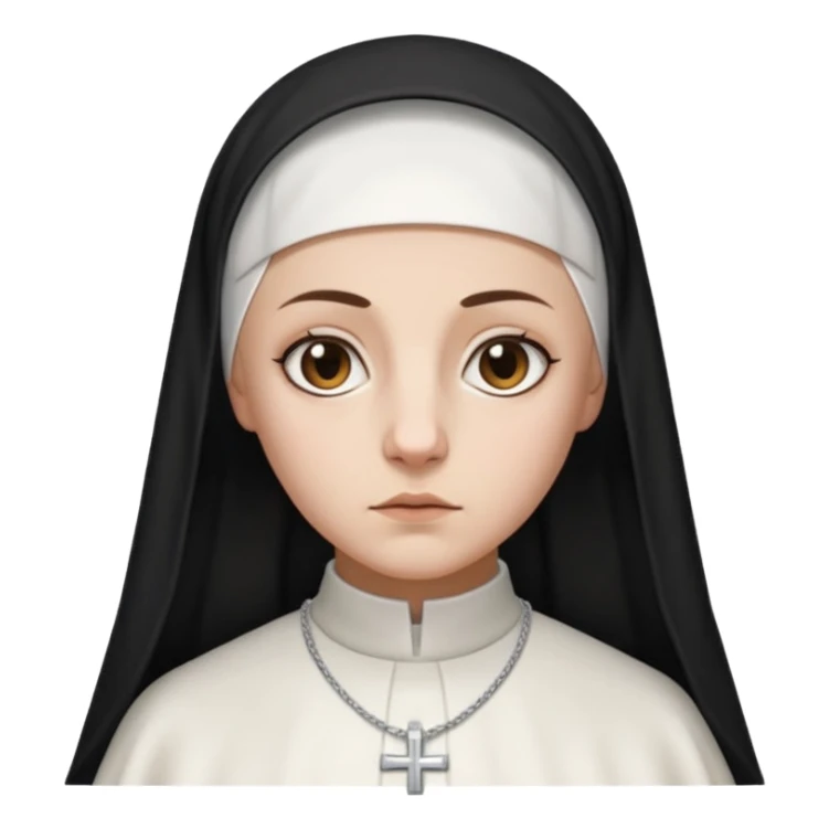 Rosalia (the singer) as a nun. (Use lux album cover as reference).  sticker