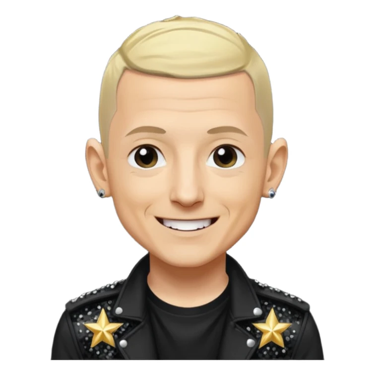 Chester Bennington with blonde hair, black sequin tour outfit  sticker