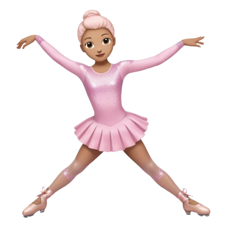A pretty and beautiful pastel pink Figure Skater emoji  sticker