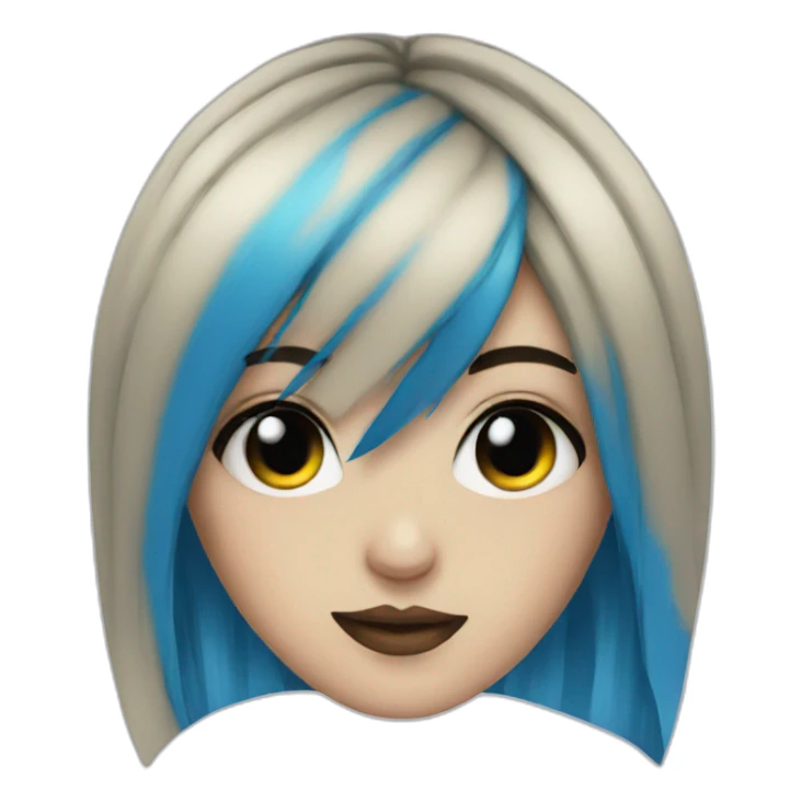 Emo girl with eyeliner and blue hair sticker