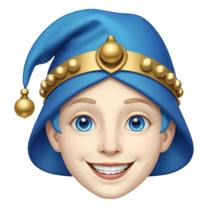 Jester with blue eyes sticker