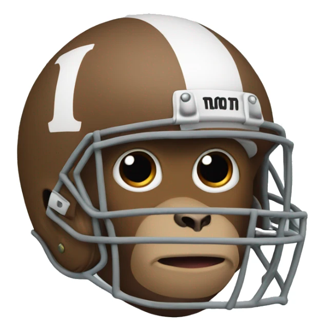 Monkey wearing a football helmet  sticker