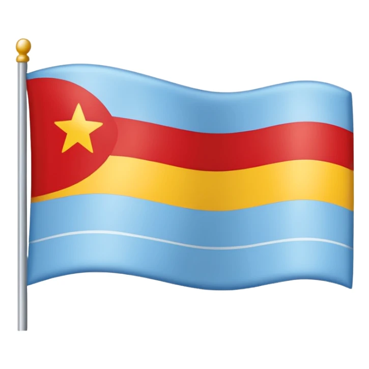Flag of Gagauzia, Horizontal flag: light blue on top (large), thin white stripe in the middle, thin red stripe at the bottom. three yellow stars in a triangle at the top-left. sticker