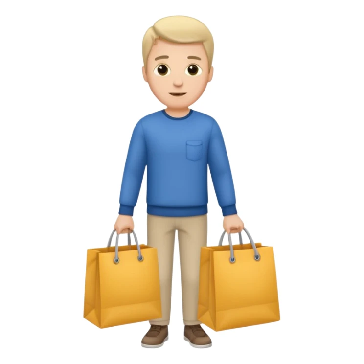 a white man with clothing shopping bag sticker