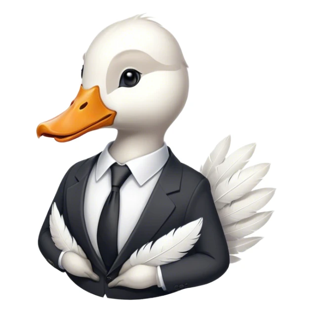 Goose wearing a business suit sticker