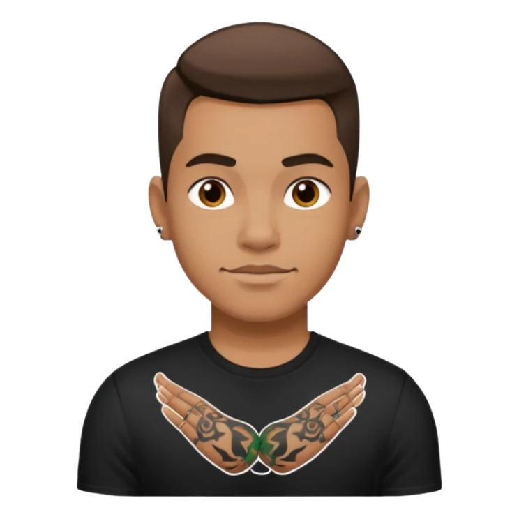 male with tattoo in black shirt sticker