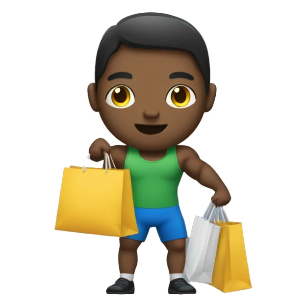 weightlifter holding shopping bags sticker