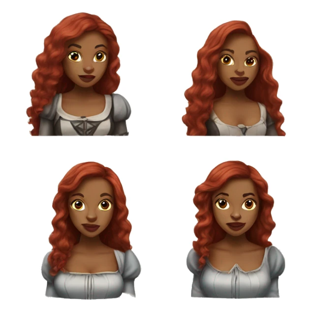 Three Musketeers black woman smooth long red hair big lips sticker