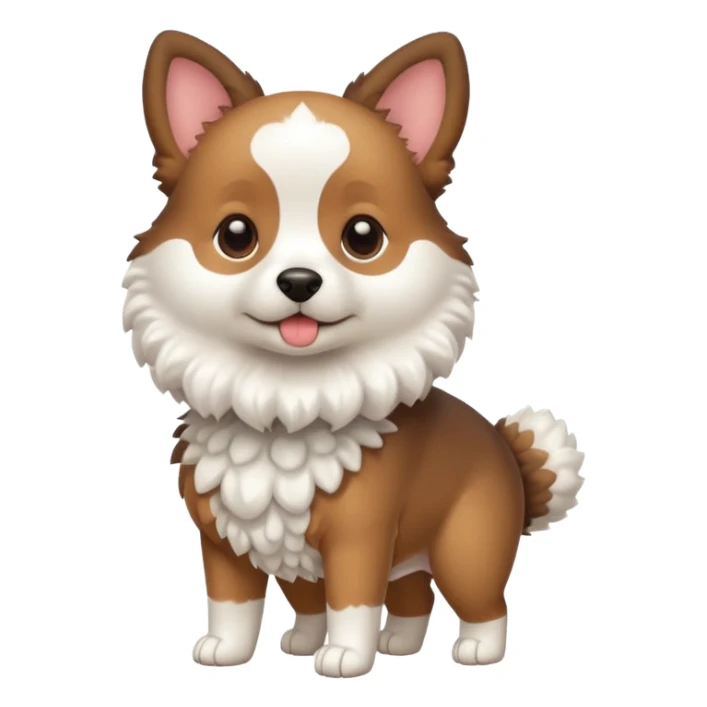 a full body of cute dog with puffer sticker