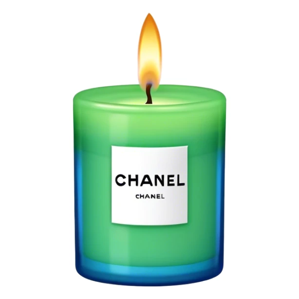 Chanel candle in the color blue and green sticker