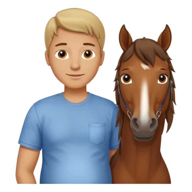 pregnant man  with horse sticker