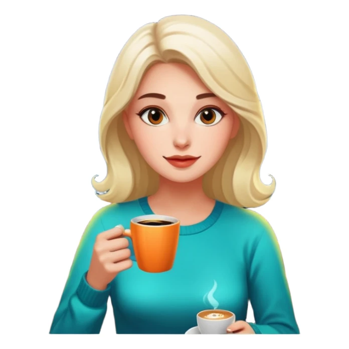 Woman with coffee , coffe shopwith  neon glow, Midnight Wander. sticker