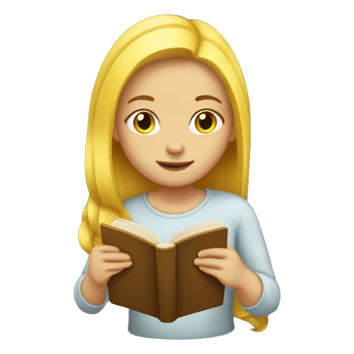 yellow-medium-hair-girl-reading-a-book sticker