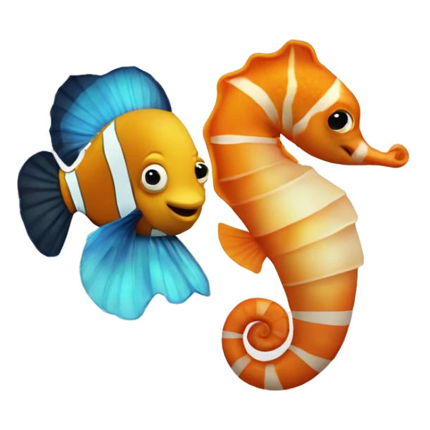 Seahorse with a clownfish sticker