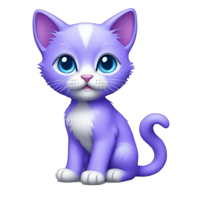 Purple kitten with blue eyes full body sticker